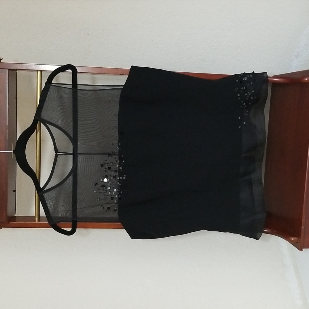 Formal black top with shinny decor black buttons